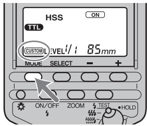 SONY HVL-F56AM - Appuyer sur la touche Mode. - 1