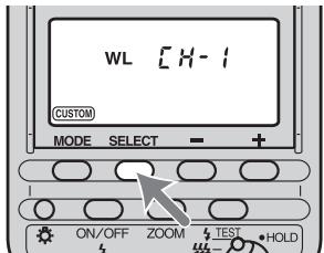 SONY HVL-F56AM - Druk 3 seconden op de toets SELECT. - 1
