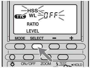 SONY HVL-F56AM - Press the select button to blink "HSS." - 1