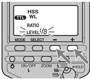SONY HVL-F56AM - Press the + or - button to select the power level to be set. - 1