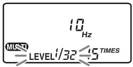 SONY HVL-F56AM - Appuyer sur la touche de sélection pour faire clignoter l'indication « LEVEL » sur l'écran. - 1