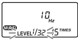 SONY HVL-F56AM - Drucken Sie die Taste SELECT, so dass „LEVEL" im Datenfeld blinkt. - 1