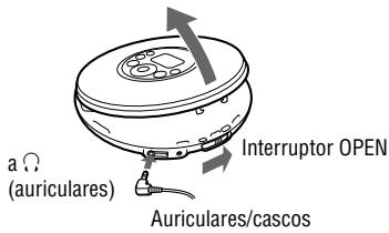 a Ω (auriculares) Interruptor OPEN Auriculares/cascos