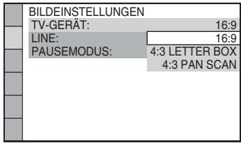 SONY DAV-DZ330 - Wählen Sie mit ↑/↓ die zum Fernsehgerät passende Einstellung aus und drücken Sie ⊕. - 1