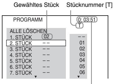 SONY DAV-DZ330 - Wählen Sie das Stück aus, das Sie programmieren möchten. - 1