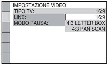 SONY DAV-DZ330 - Premere ↑/↓ per selezionare l'impostazione corrispondente al tipo di televisore in uso, quindi premere ⊕. - 1