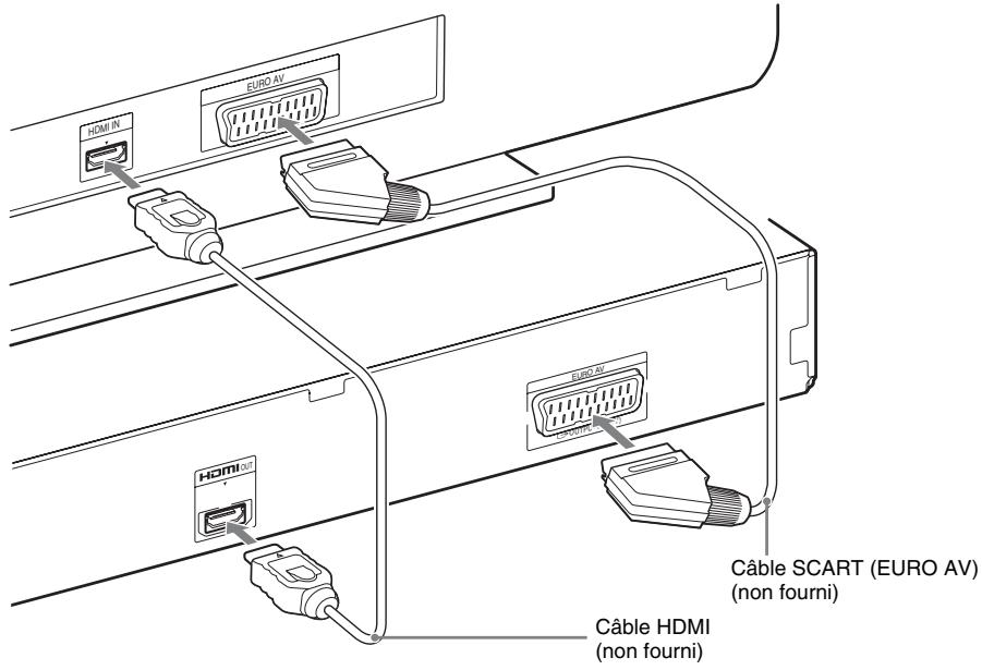 HDMI IN EURO AV HDMI EURO AV HDMI Câble SCART (EURO AV) (non fourni) Câble HDMI (non fourni)