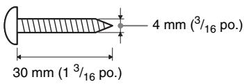 4 mm (³/₁₆ po.) 30 mm (1³/₁₆ po.)