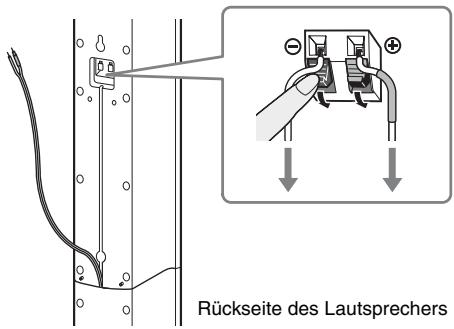 SONY DAV-TZ630 - Trennen Sie die Lautsprecherkabel vom Lautsprecher. - 1
