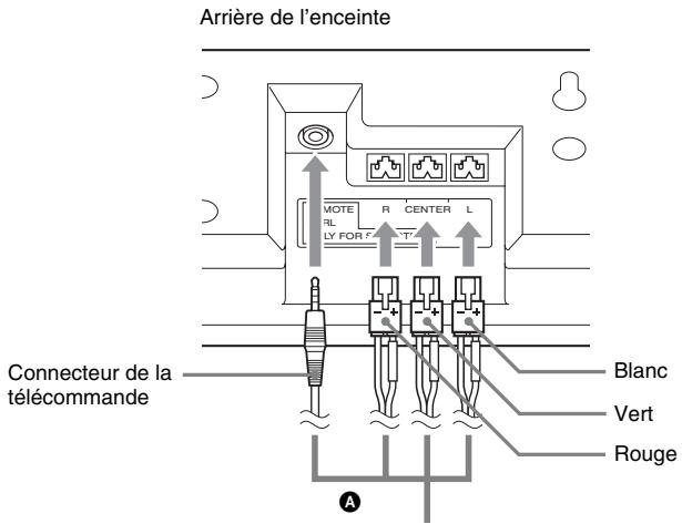 Arrière de l'enceinte MOTE RL R CENTER L LY FOR S T' Connecteur de la télécommande Blanc Vert Rouge A