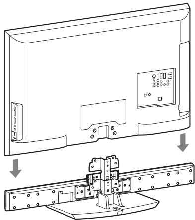 SONY HT-CT500 - Fije el soporte de extensión (suministrado) al soporte para el televisor mediante los tornillos grandes (+PSW5 × 12 mm) (suministrados). - 3