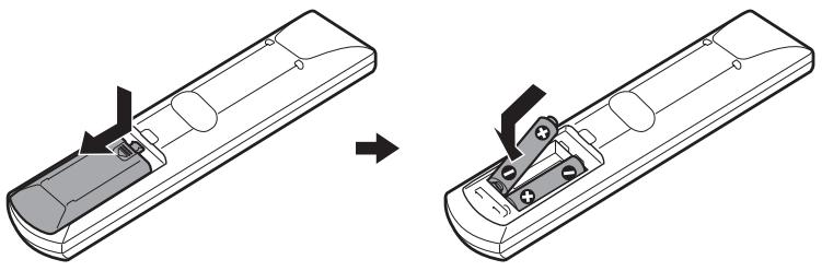 SONY HT-CT500 - Inserción de las pilas en el mando a distancia - 1