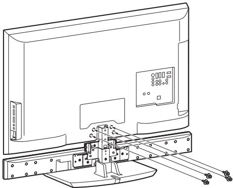 SONY HT-CT500 - Fixe o televisor com os parafusos retirados no passo 1. - 1