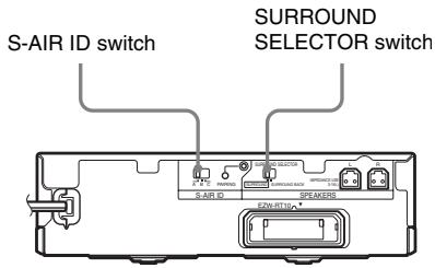 SONY WAHT-SBP2 - Setting up the surround amplifier - 2
