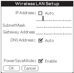 SONY CLIE PEGA-WL110 - Appuyez la case [Auto] dans [IP Address] et décochezla. - 1
