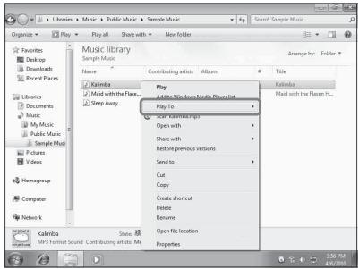 SONY SA-NS510 - Écouter du contenu audio stocké sur un ordinateur sous Windows 7 - 1