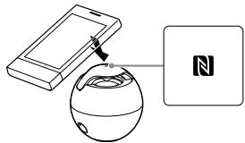 SONY SRS-BTV5/PINK - Mettez l'appareil en contact avec le smartphone. - 1