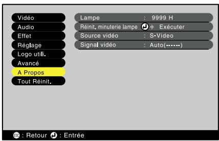 EPSON EMP-800 - Menu à propos (video) - 1