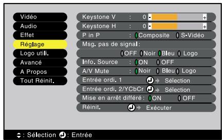 EPSON EMP-800 - Menu réglage - 1
