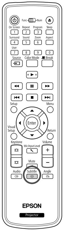 EPSON EH-DM3 - Modification de l'affichage des sous-titres - 1