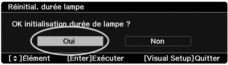 EPSON EH-DM3 - Réinitialisation de la durée de fonctionnement de la lampe - 2