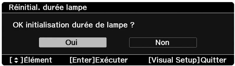 EPSON EH-DM3 - Réinitialisation de la durée de fonctionnement de la lampe - 1