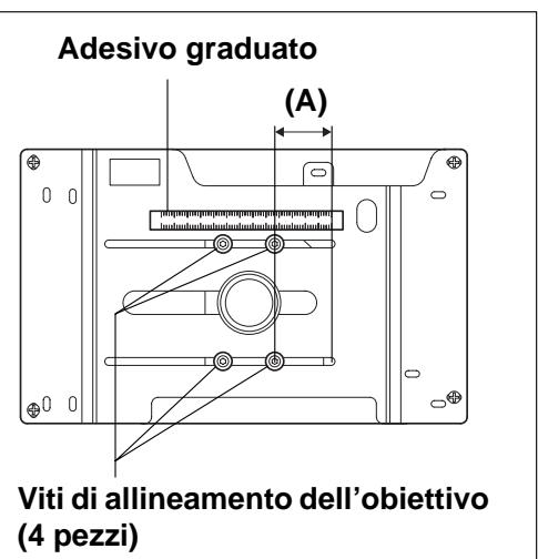 Adesivo graduato (A) Viti di allineamento dell'obiettivo (4 pezzi)