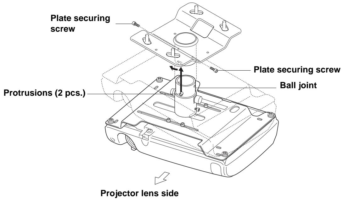 EPSON ELPMB22 - 2-4 Fitting the Projector Plate to the Ceiling Plate - 1