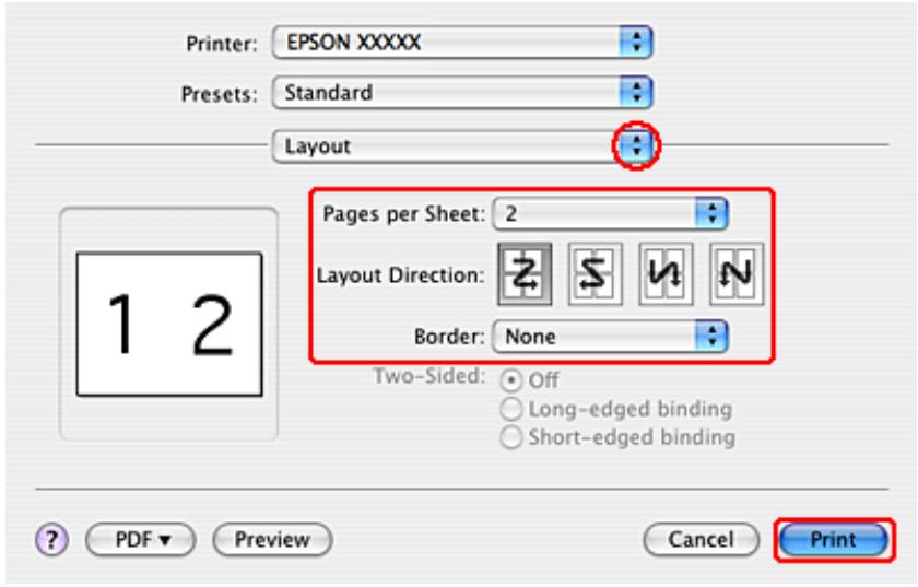 EPSON WORKFORCE PRO WP-4595 DNF - Paramètres de l'imprimante pour mac OS x 10.4 - 1