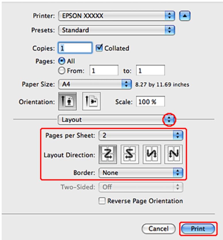 EPSON WORKFORCE PRO WP-4595 DNF - Paramètres d'impression pour les utilisateurs de mac OS x 10.5 ou 10.6 - 1