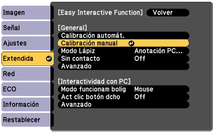 EPSON EB-1430WI - Seleccionar Calibración manual - 1