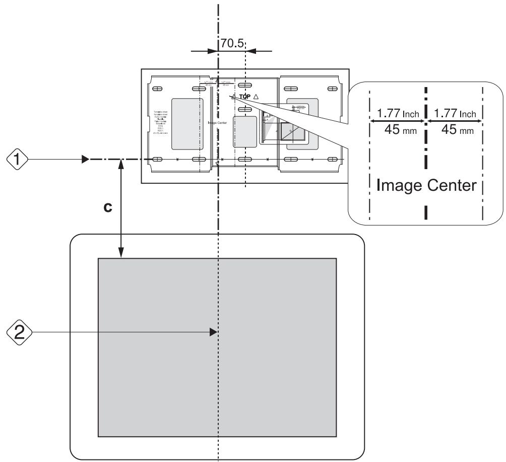 EPSON EB-1430WI - Acoplar la plantilla a la pared - 1