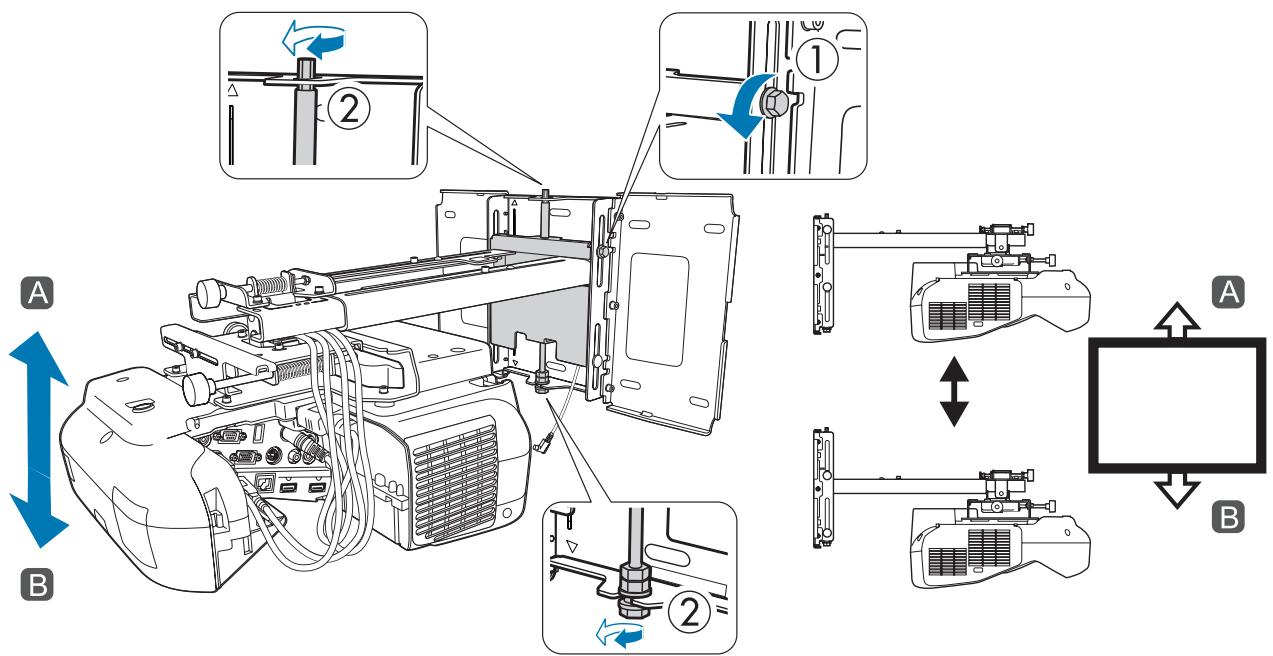 Technical diagram showing assembly steps of a device with labeled components and directional arrows indicating motion or movement.