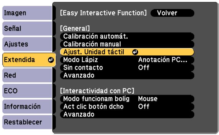 EPSON EB-1430WI - Seleccione Ajust. Unidad táctil - 1