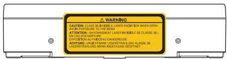 WARNING CAUTION: CLASS 3B INR/BELT LASER RADIATION WHEN OPEN OFF/INSURS TO THE SEAM ATTENTION: RAYONNEMENT LASER INR/BELT DE CLASSE 3B, DE CASO/CARRIANTURE EXPORT: AUT/RACCAU DANGER/REFUSE ADITING: UNLESSFRAVE LASER/STRAWLUND/KLASE 3B LASER/TRAILING WENN ABDUCING GEOPHET