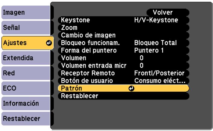 EPSON EB-1430WI - Seleccionar Patrón en Ajustes - 1