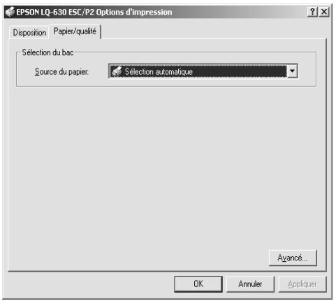 EPSON LQ-630 - Modification des paramètres du pilote d'impression - 1