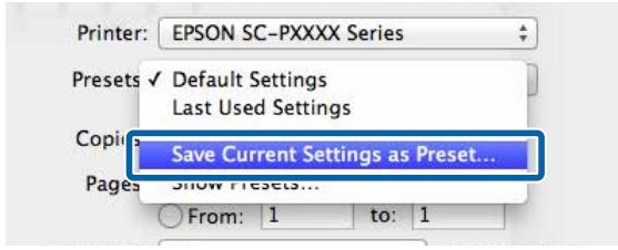 EPSON SURECOLOR SC-P8000 - Enregistrement dans les presets (prérogrammages) - 2