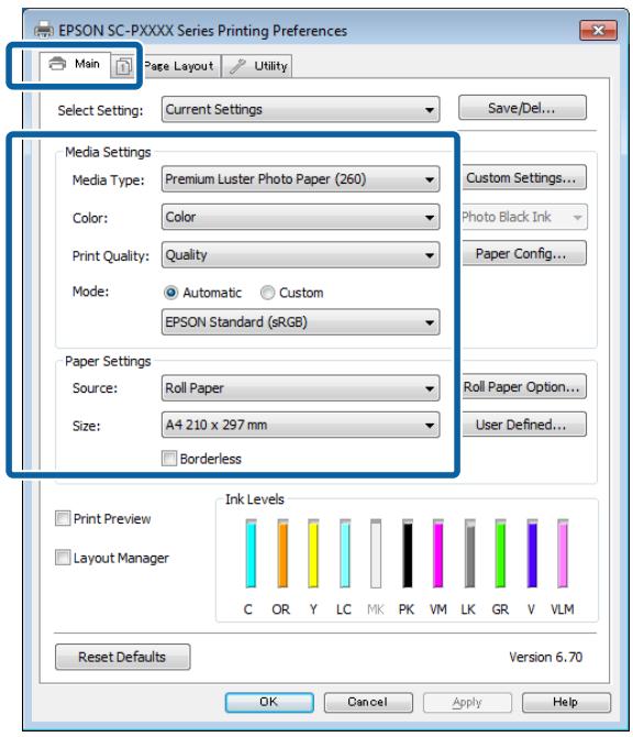 EPSON SURECOLOR SC-P8000 - Configuration des paramètres dans windows - 1