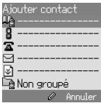 PANASONIC X60 - Dans le menu Ajouter contact - 1
