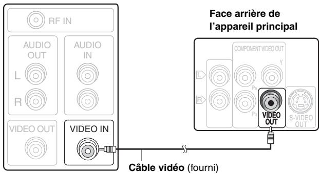 Face arrière de l'appareil principal RF IN AUDIO OUT L AUDIO IN R VIDEO OUT VIDEO IN COMPONENT VIDEO OUT Y L P P S-VIDEO OUT VIDEO OUT Câble vidéo (fourni)
