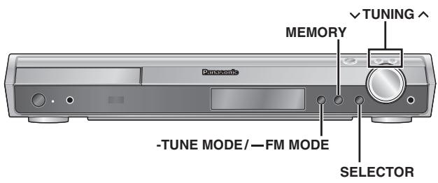 TUNING ^ MEMORY Panasonic -TUNE MODE/—FM MODE SELECTOR