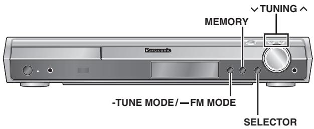TUNING ^ MEMORY Panasonic -TUNE MODE/—FM MODE SELECTOR