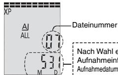 XP AI ALL Dateinummer 531 M D Nach Wahl e Aufnahmeint Aufnahmedatum
