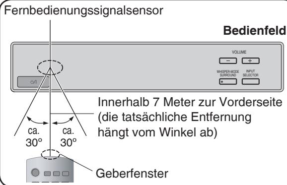 PANASONIC SC-HTX5 - Richtiger Gebrauch der Fernbedienung - 1
