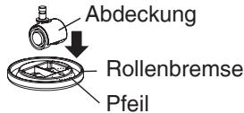 PANASONIC SC-HTX5 - Bringen Sie die Rollenbremsen unter allen 4 Rollen an, um diesen System zu fixieren und es nicht mehr bewegt werden kann. - 1