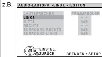 PANASONIC SC-PT870 - Aufrufen der Modalität Testton. - 1