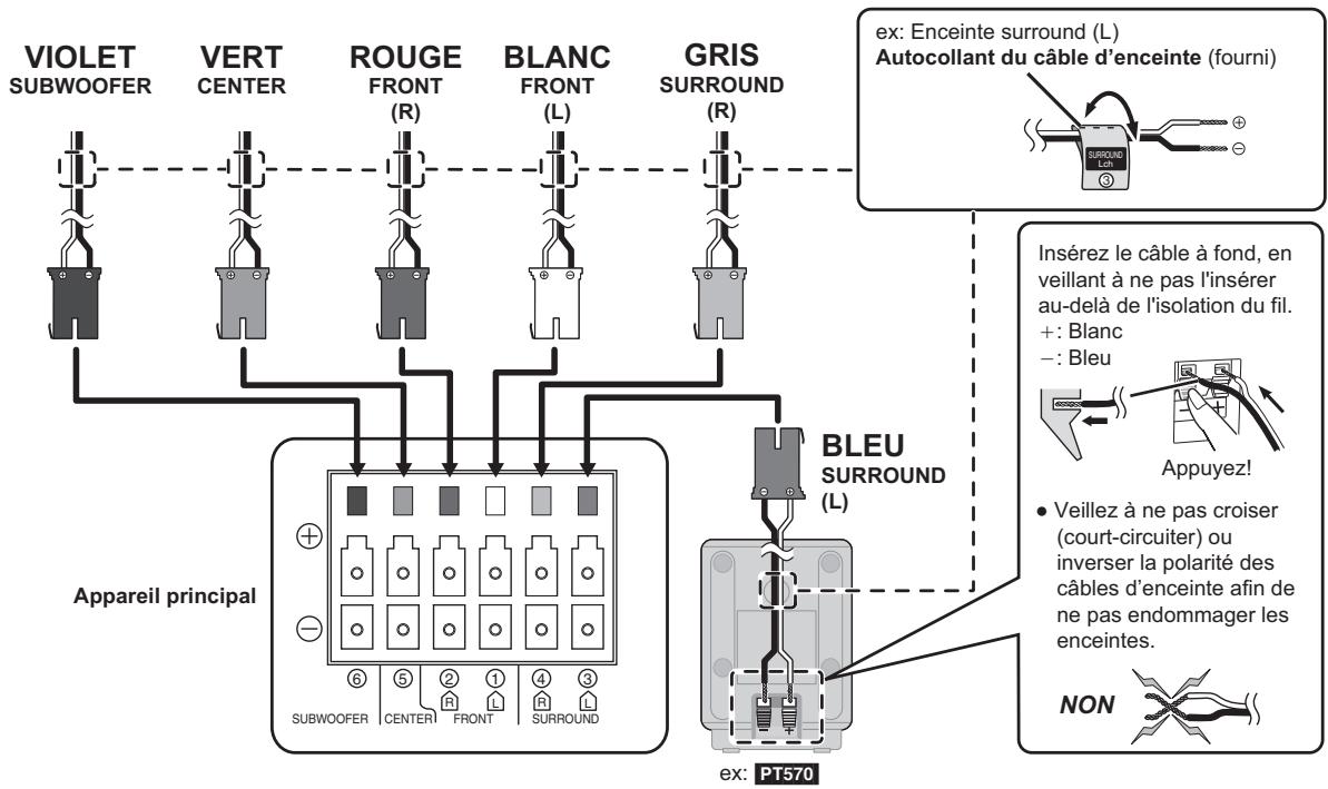 PANASONIC SC-PT870 - Connexions des enceintes - 1