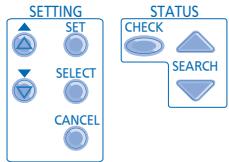 SETTING SET SELECT CANCEL STATUS CHECK SEARCH
