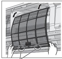 PANASONIC CU-2E15PBE - Fissare il filtro dell'aria - 1